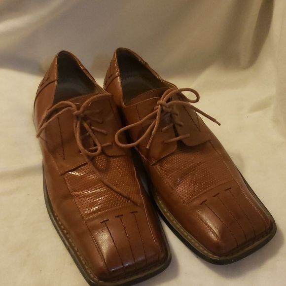 Giovanni brown leather shoes size 9 - Picture 1 of 8